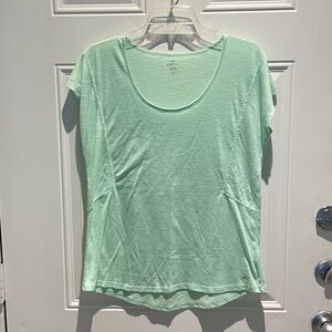 Freely Athletic Mint Green Slub Short Sleeve Top Size Large Burnout Active